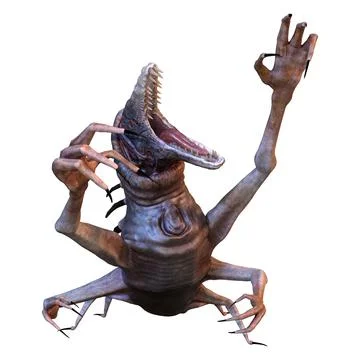 3D Rendering Fantasy Creature on White Stock Illustration