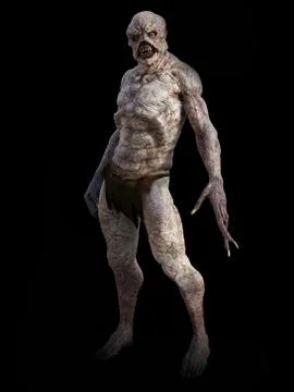 3D rendering of a fantasy demon monster creature. Illustrazione stock