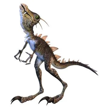 3D Rendering Fantasy Dinosaur on White Stock Illustration