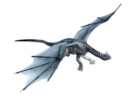 3D Rendering Fantasy Dragon on White Stock Illustration