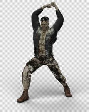 3D rendering of a fantasy monster horror story creature in fighting pose isol Stock Illustration
