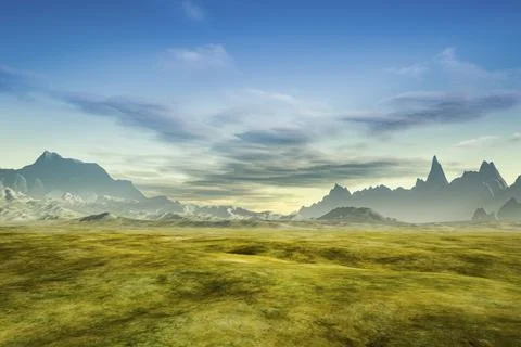 3d rendering of a fantasy scenery without plants Stock Illustration