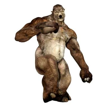 3D Rendering Fantasy Troll on White Stock Illustration