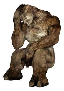 3D Rendering Fantasy Troll on White Stock Illustration