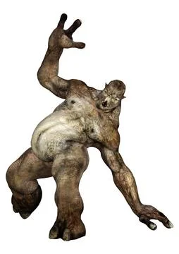3D Rendering Fantasy Troll on White Stock Illustration