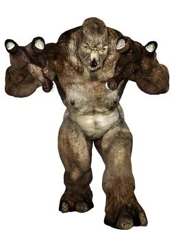3D Rendering Fantasy Troll on White Stock Illustration