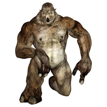 3D Rendering Fantasy Troll on White Stock Illustration