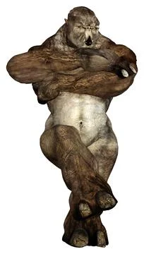 3D Rendering Fantasy Troll on White Stock Illustration