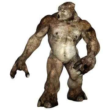 3D Rendering Fantasy Troll on White Stock Illustration