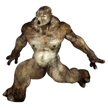 3D Rendering Fantasy Troll on White Stock Illustration