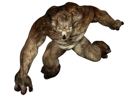 3D Rendering Fantasy Troll on White Stock Illustration