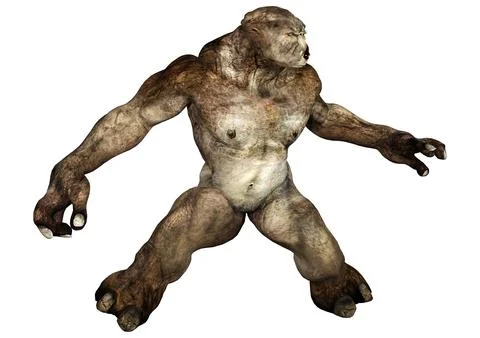 3D Rendering Fantasy Troll on White Stock Illustration