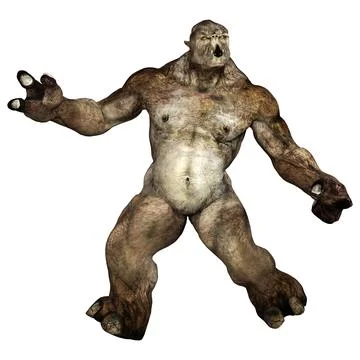 3D Rendering Fantasy Troll on White Stock Illustration