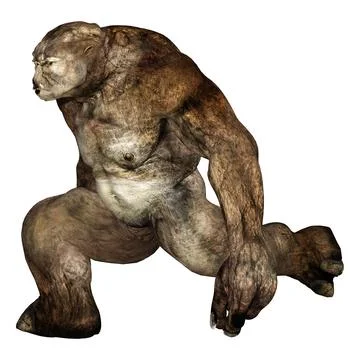 3D Rendering Fantasy Troll on White Stock Illustration
