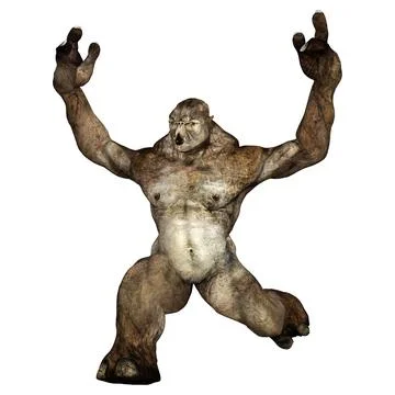3D Rendering Fantasy Troll on White Stock Illustration