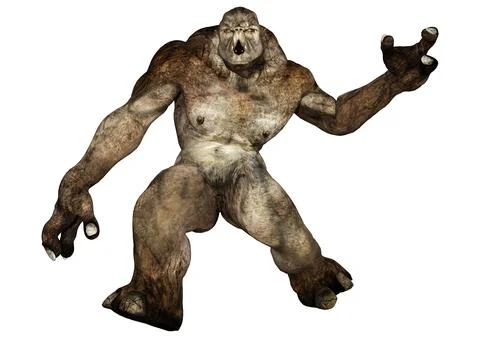 3D Rendering Fantasy Troll on White Stock Illustration