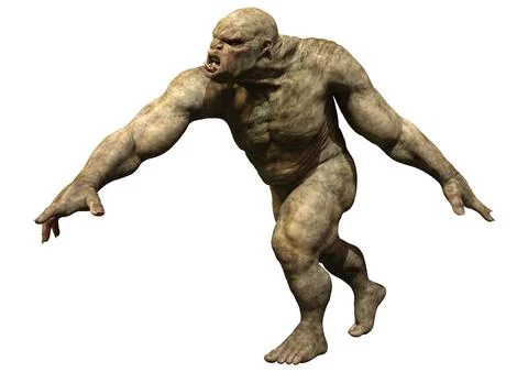 3D Rendering Fantasy Troll on White Stock Illustration