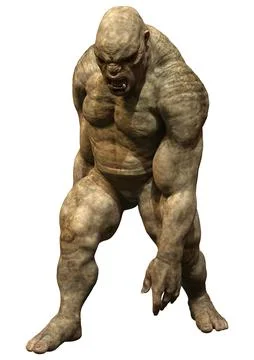 3D Rendering Fantasy Troll on White Stock Illustration