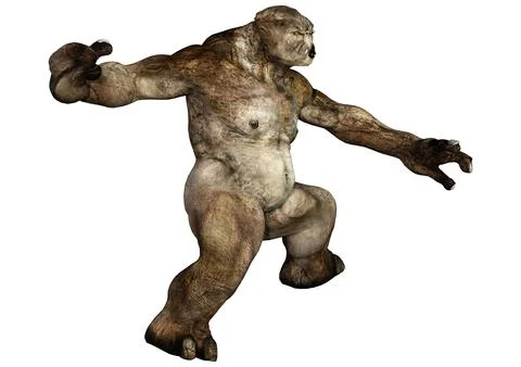 3D Rendering Fantasy Troll on White Stock Illustration