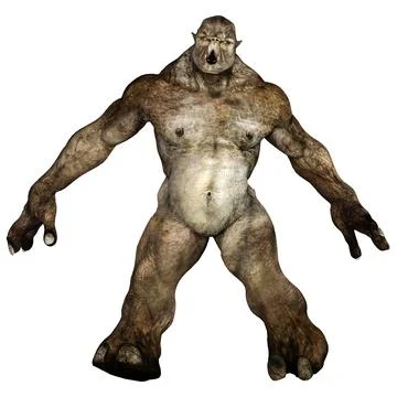 3D Rendering Fantasy Troll on White Stock Illustration