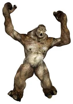 3D Rendering Fantasy Troll on White Illustrazione stock