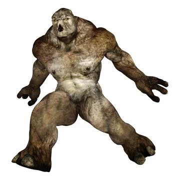 3D Rendering Fantasy Troll on White Stock Illustration