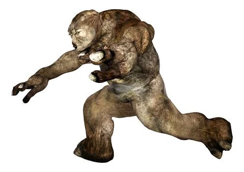 3D Rendering Fantasy Troll on White Stock Illustration