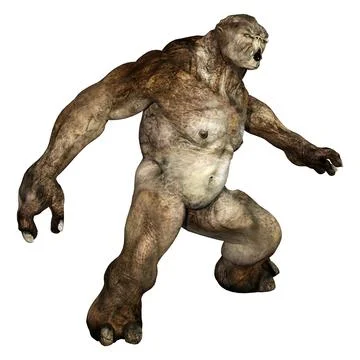 3D Rendering Fantasy Troll on White Stock Illustration