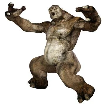 3D Rendering Fantasy Troll on White Stock Illustration