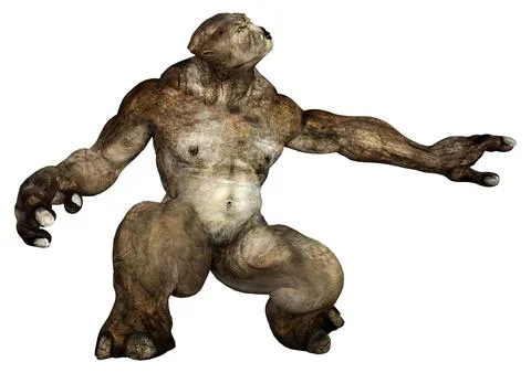 3D Rendering Fantasy Troll on White Stock Illustration