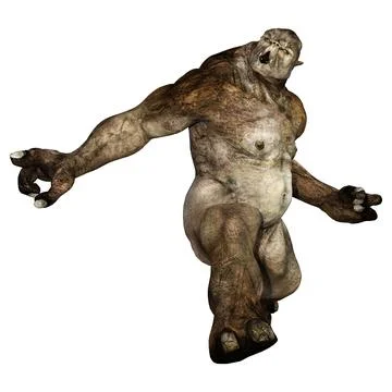 3D Rendering Fantasy Troll on White Stock Illustration