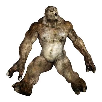3D Rendering Fantasy Troll on White Stock Illustration