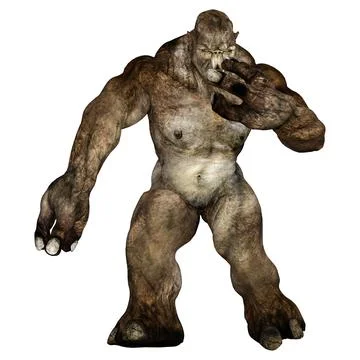 3D Rendering Fantasy Troll on White Stock Illustration
