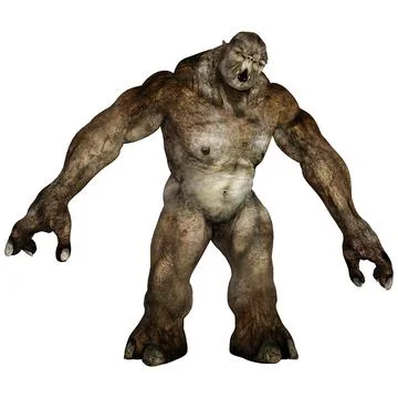 3D Rendering Fantasy Troll on White Stock Illustration