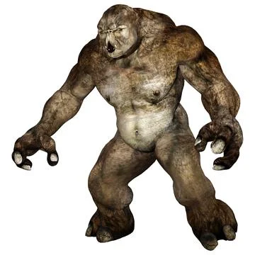 3D Rendering Fantasy Troll on White Stock Illustration