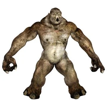 3D Rendering Fantasy Troll on White Stock Illustration