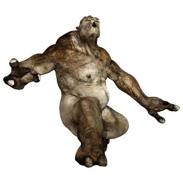 3D Rendering Fantasy Troll on White Stock Illustration