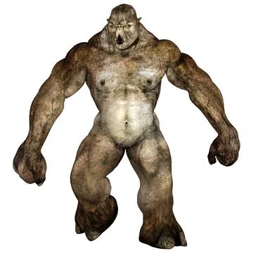 3D Rendering Fantasy Troll on White Stock Illustration