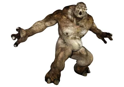 3D Rendering Fantasy Troll on White Stock Illustration