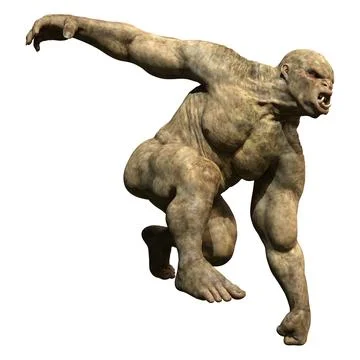 3D Rendering Fantasy Troll on White Stock Illustration