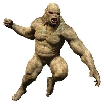3D Rendering Fantasy Troll on White Stock Illustration