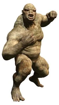 3D Rendering Fantasy Troll on White Stock Illustration