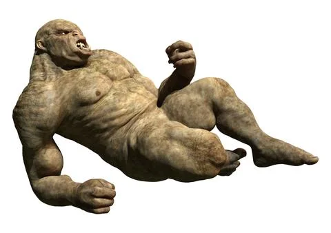 3D Rendering Fantasy Troll on White Stock Illustration