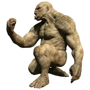 3D Rendering Fantasy Troll on White Stock Illustration