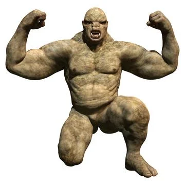 3D Rendering Fantasy Troll on White Stock Illustration