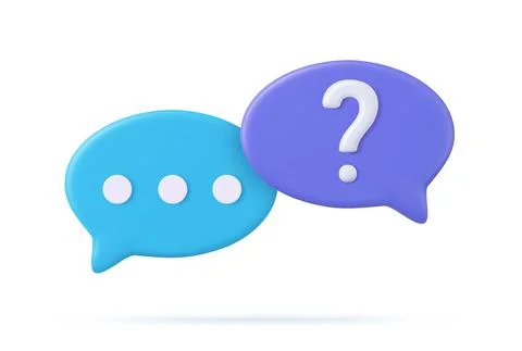 3d rendering faq icon, Stock Illustration