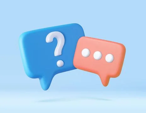 3d rendering faq icon, Stock Illustration