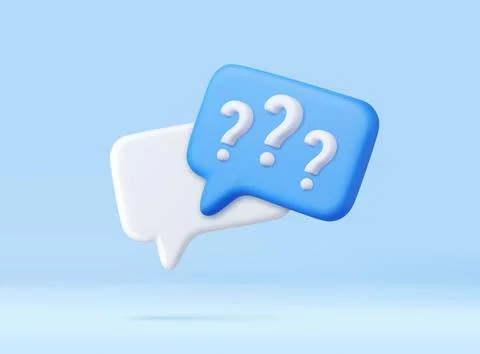 3d rendering faq icon, Stock Illustration