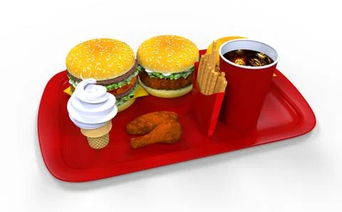 3D Rendering Fast Food Stock Illustration