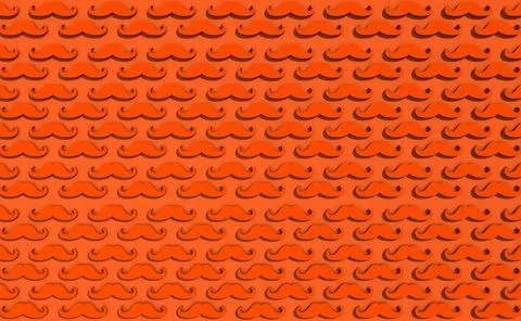 3D rendering Father's Day. Background from many mustaches Stock Illustration